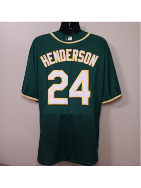 Rickey Henderson Oakland Athletics A's 3XL MLB Jersey Green Majestic Stitched